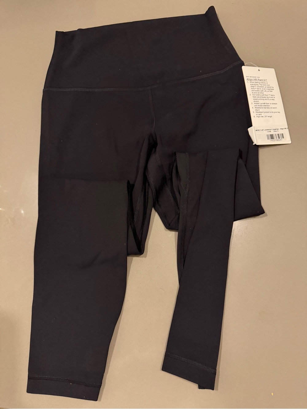 lululemon athletica Black HR Align Leggings with Pink (mdr) Logo 25” - Picture 2 of 4
